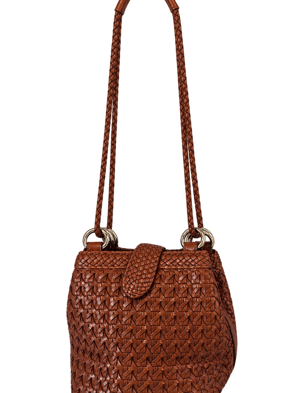 Vintage Brown Woven Shoulder Bag